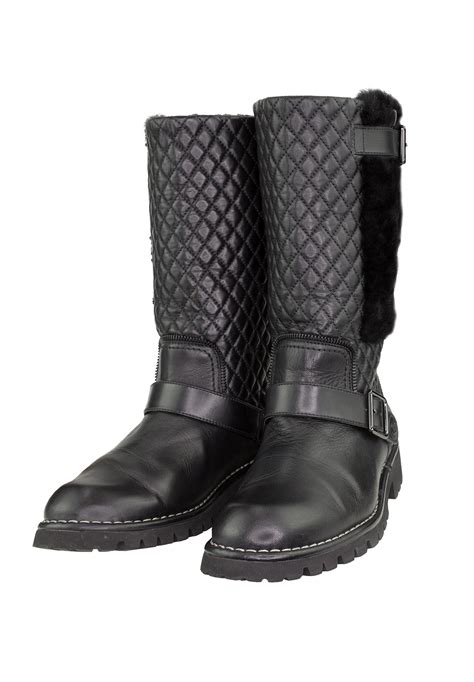 chanel motorcycle boots|knee high chanel boots.